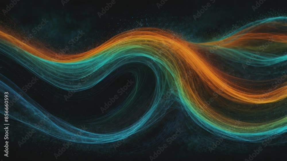 Abstract Teal and Orange Wave Motion Graphics Background