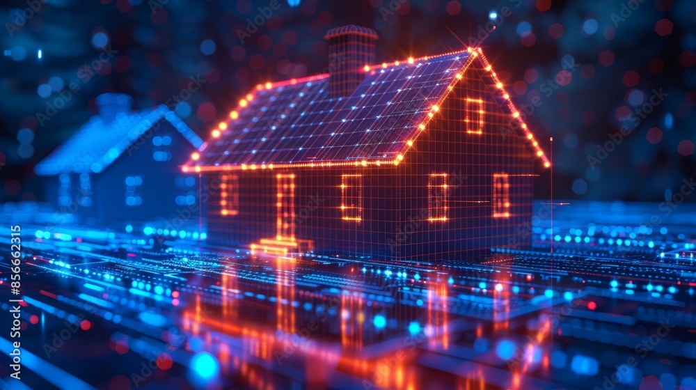A digital interface controlling smart home security. A digital interface controlling smart home security.