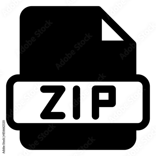 zip glyph icon  vector illustration isolated on white background