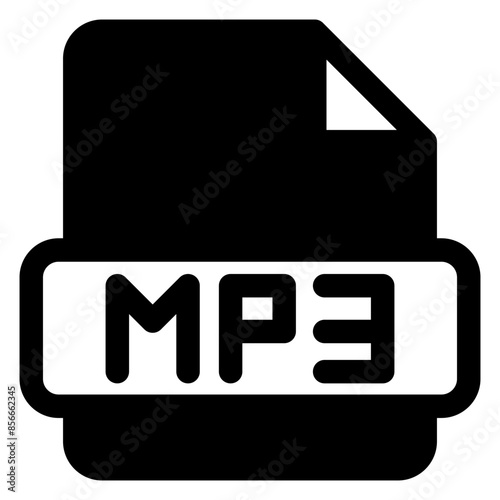 mp3 glyph icon vector illustration  isolated on white background