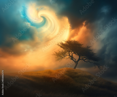 A solitary tree, a beacon o...