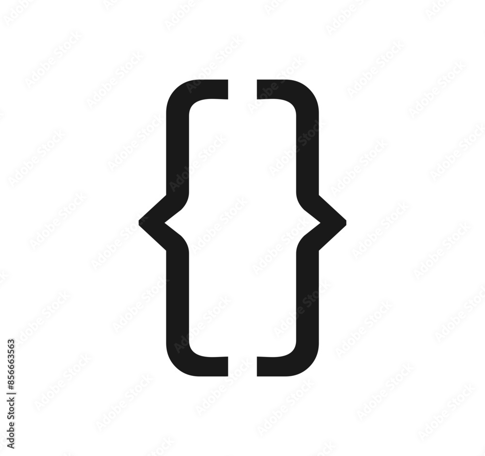 Curly braces symbol and dobule braces, symmetric sign for text quote, mathematics, typography swirly mark, opening and closing frames for punctuation in maths flat vector illustration.
Curly braces symbol and dobule braces, symmetric sign for text quote, mathematics, typography swirly mark, opening and closing frames for punctuation in maths flat vector illustration.