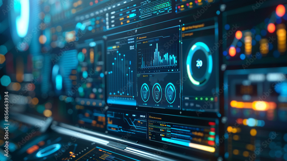 A detailed view of an AI-powered security dashboard. technology AI A detailed view of an AI-powered security dashboard. technology AI