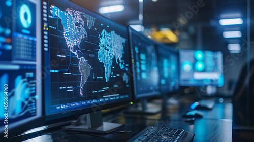 Wallpaper Mural An AI system analyzing network traffic for suspicious activities. technology AI Torontodigital.ca