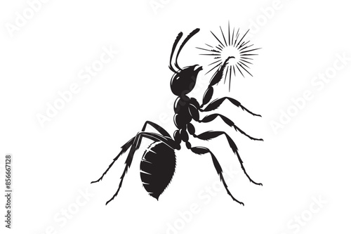 Ant vector silhouette illustration