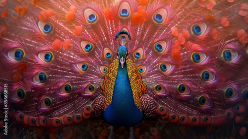 Peacock Feather Pattern, Vibrant Colors