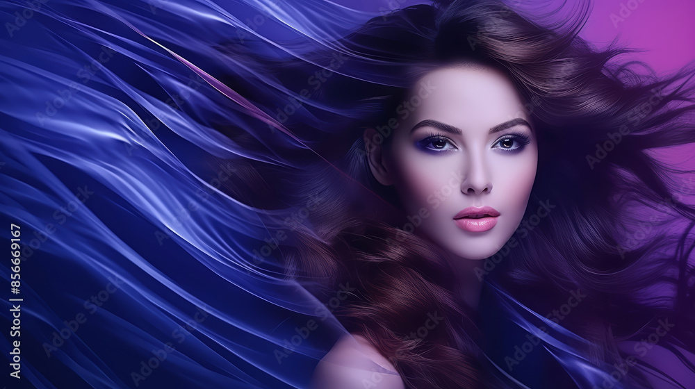 Naklejka premium Beautiful woman with clean fresh skin, Face care, Facial treatment, Cosmetics, beauty and spa
