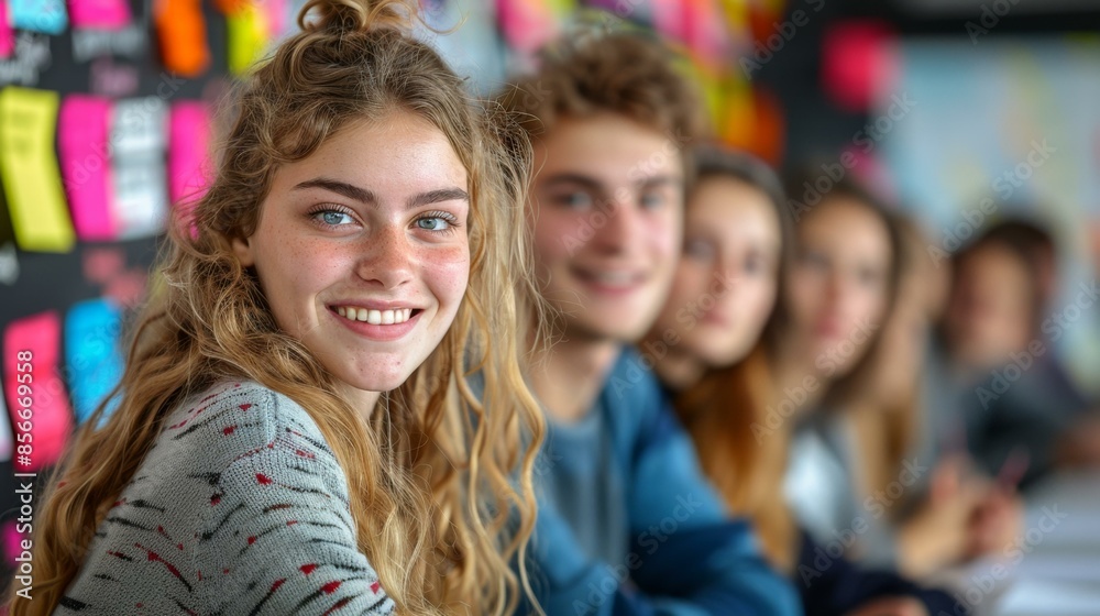 Smiling Students in Classroom Smiling Students in Classroom