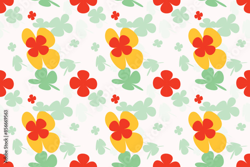 Wallpaper Mural Trendy Floral Seamless Pattern Vintage 70s Style Flower Background Illustration. Colorful Pastel Color Groovy Artwork Bundle, Y2k Nature Backgrounds With Spring Plants. Torontodigital.ca