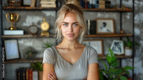 Professional Office Setting with a Woman in Focus