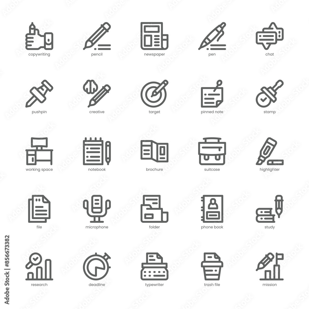 Copywriting icon pack for your website, mobile, presentation, and logo design. Copywriting icon outline design. Vector graphics illustration and editable stroke. Copywriting icon pack for your website, mobile, presentation, and logo design. Copywriting icon outline design. Vector graphics illustration and editable stroke.
