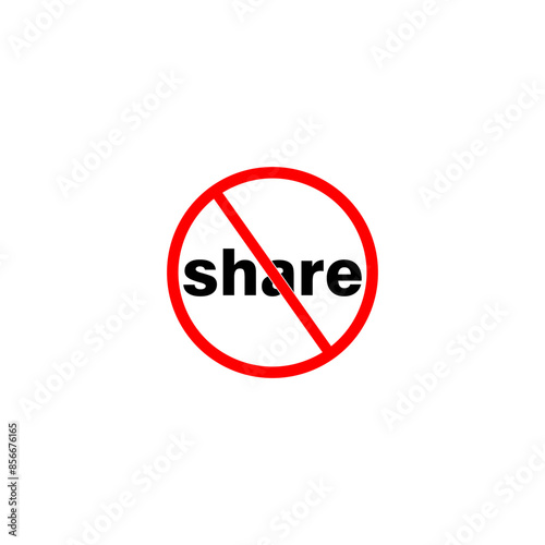 Free Download No share prohibited sign icon isolated on white background  - GFXLoad