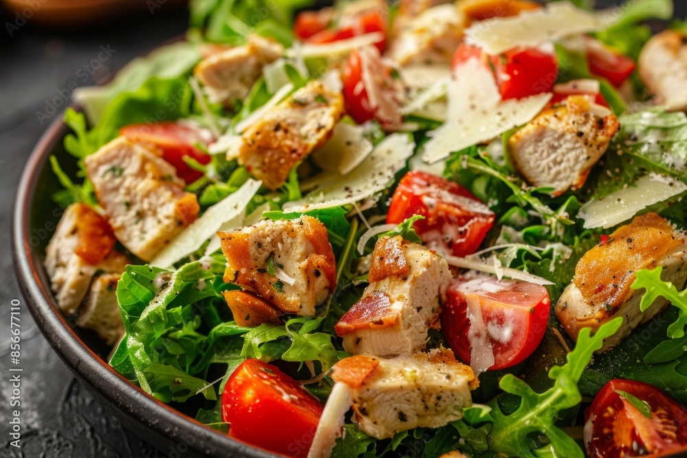 Close-up of a Caesar salad in a bowl Close-up of a Caesar salad in a bowl
