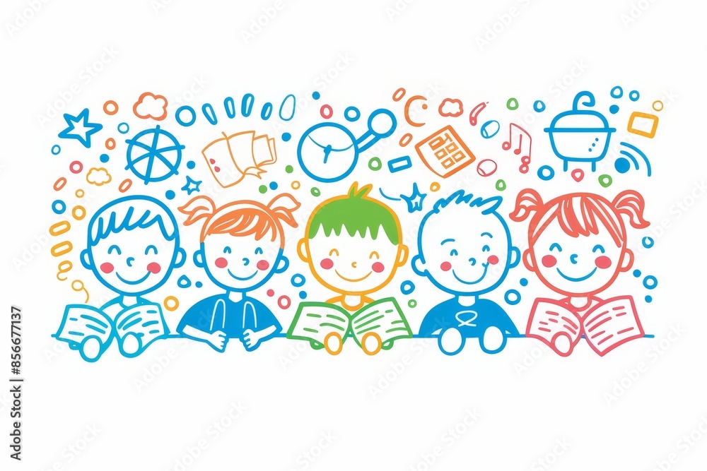illustration of a kids on a white background