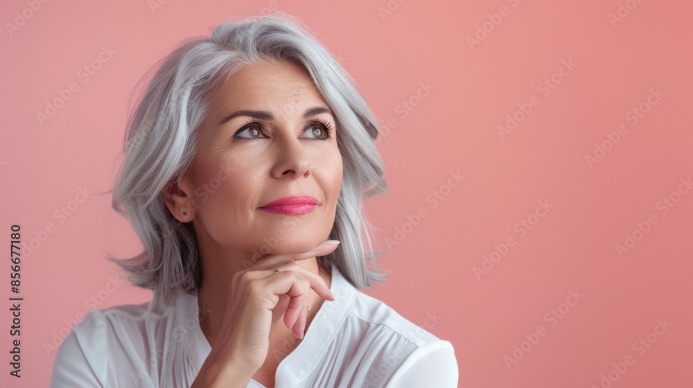 The thoughtful elderly woman. The thoughtful elderly woman.