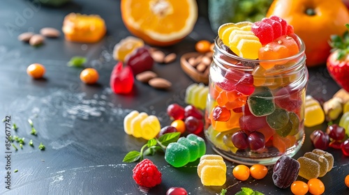 Colorful Gummy Vitamins in ...