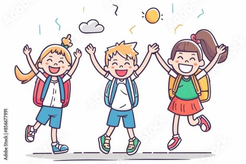 illustration of a kids on a white background