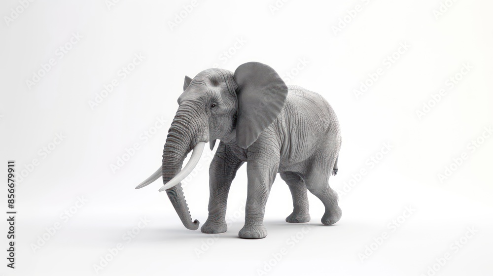 Obraz premium Animation. 3D elephant isolated on white background