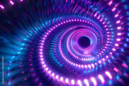 Futuristic Neon Spiral Vortex in Purple and Blue