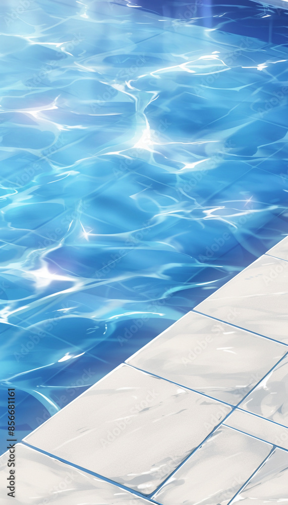 Obraz premium 光が差し込むプール Generative AI