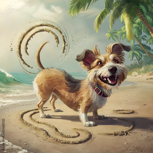 dog on the beach