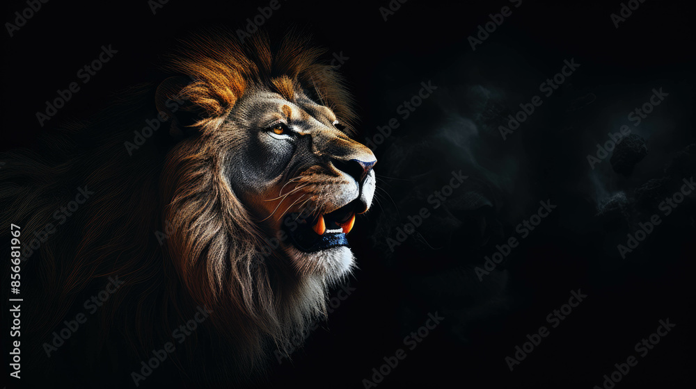 Fototapeta premium King lion hunter carnivore animal in the jungle