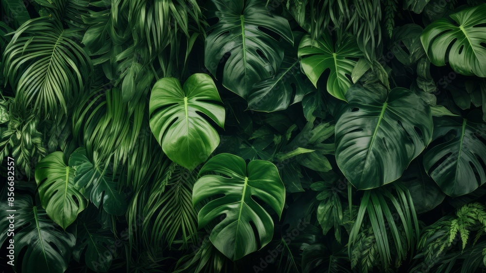 Green leaves of Monstera philodendron plant growing in wild, the tropical forest plant, evergreen vines green color. Green leaves of Monstera philodendron plant growing in wild, the tropical forest plant, evergreen vines green color.