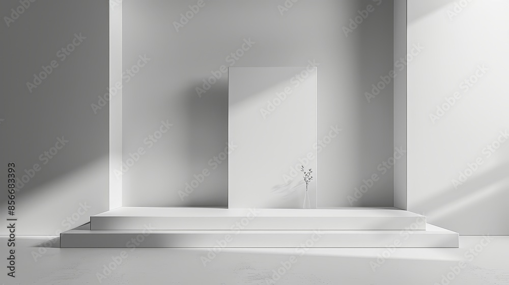 Fototapeta premium Minimalist Backgrounds Clean Layout: A 3D copy space background featuring a clean layout