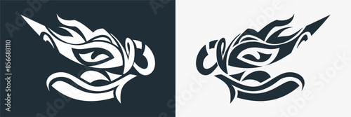 tribal dragon head tatoo background
