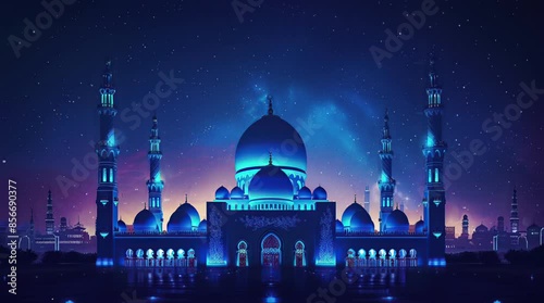 Elegant Mosque Video Perfect for Sending Warm Religious Celebration Greetings