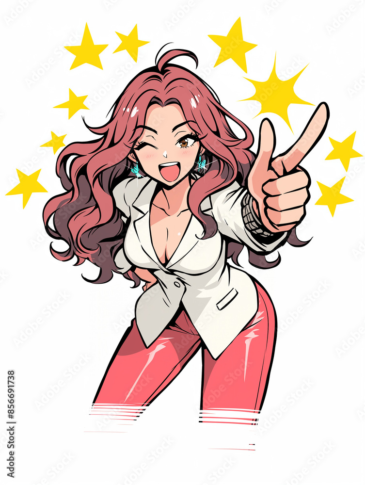 喜びのポーズ漫画女性イラスト 喜びのポーズ漫画女性イラスト