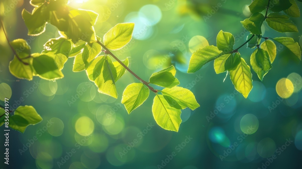 The green leaves in sunlight