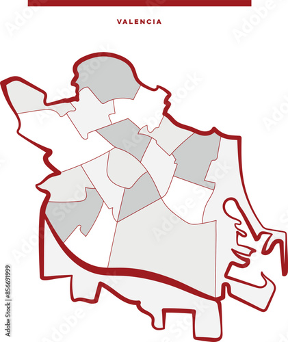 Valencia City - Map (Spain)