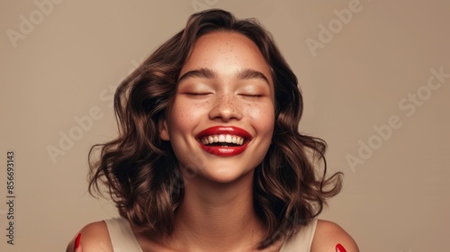 The smiling young woman photo