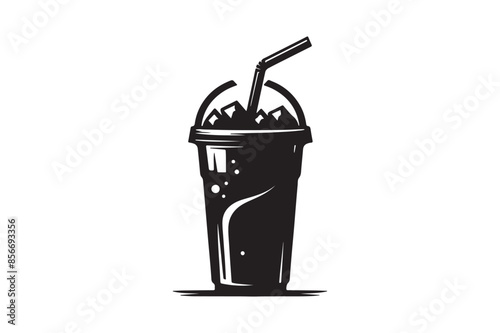 Soda vector silhouette illustration.