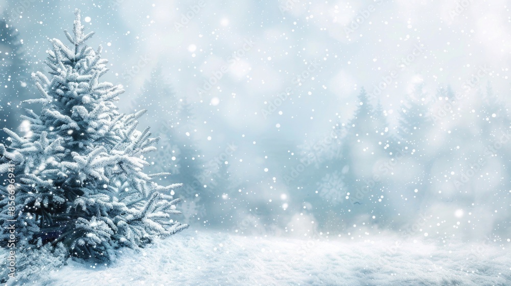 Winter Christmas Background. Snowfall in a Dreamy Winter Wonderland Winter Christmas Background. Snowfall in a Dreamy Winter Wonderland