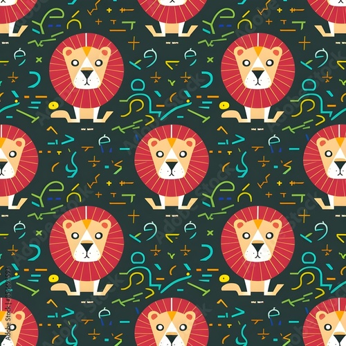 seamless pattern with lions