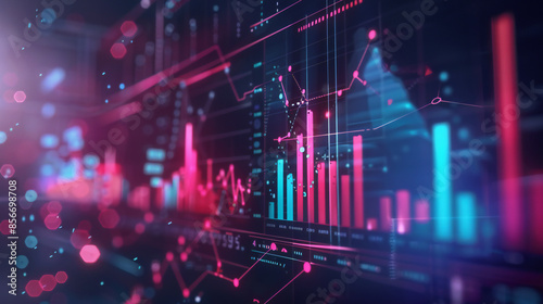 Trading Charts on a Display background