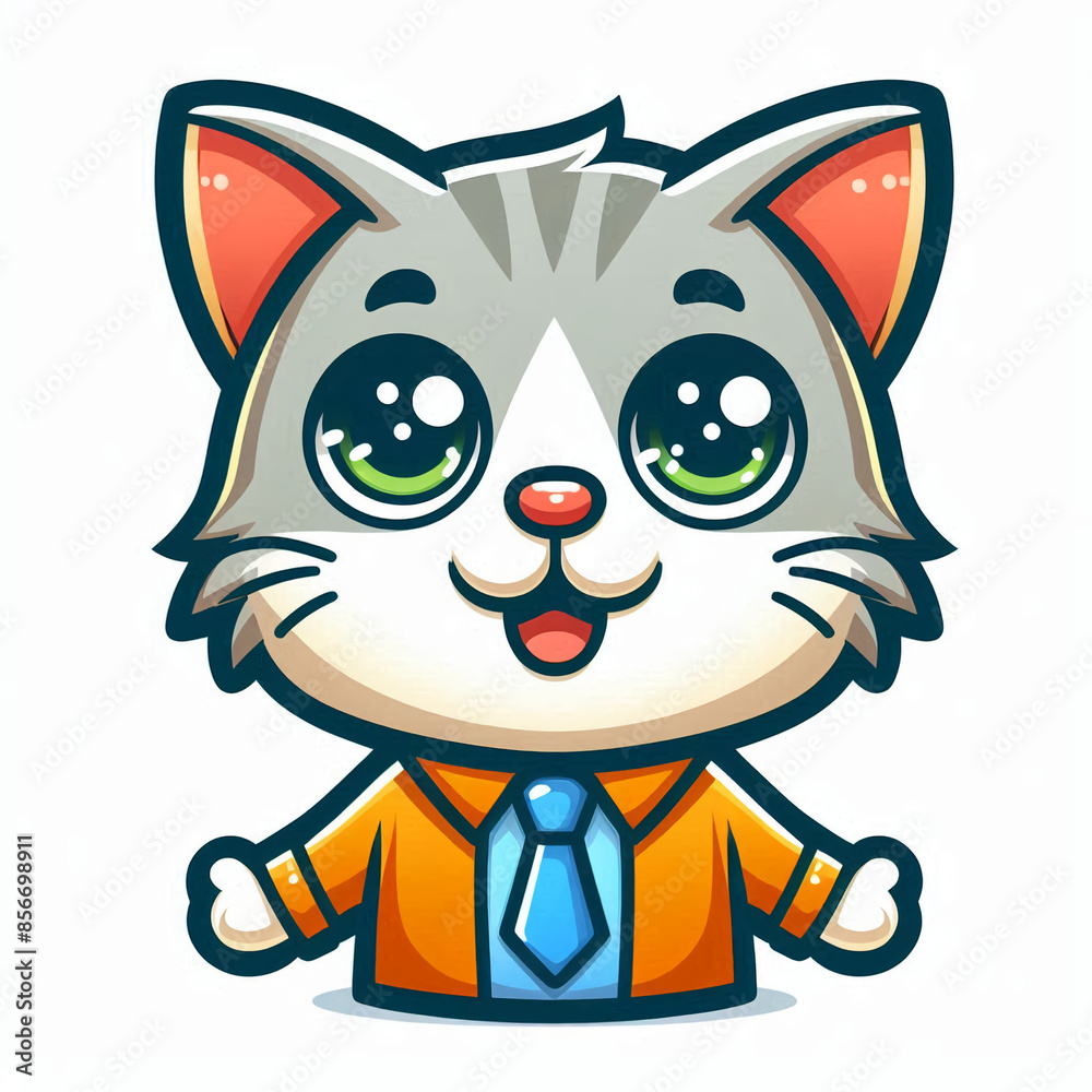 Obraz premium Friendly teacher in cartoon style