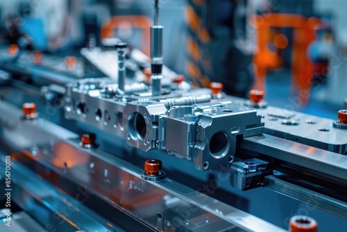 Close-up shot of industrial machinery in a factory setting © Ева Поликарпова