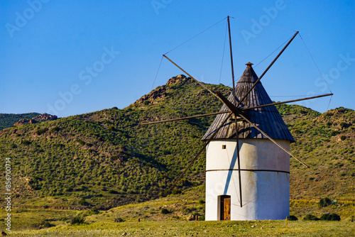 Spanish landscape with old wind mill