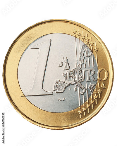 one euro coin isolated photo