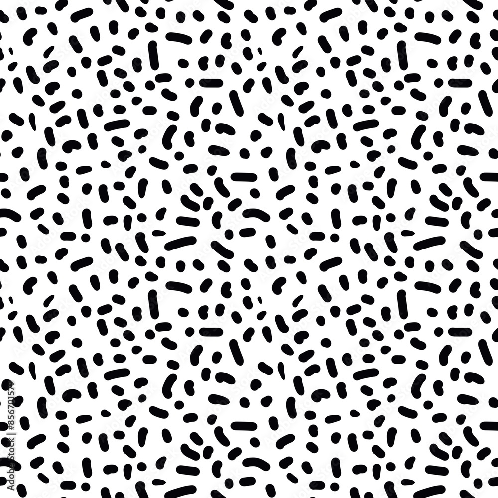 Seamless abstract geometric pattern. Simple background in black and white colors. Digital textured. Lines, stains, dots. Design for textile fabrics, wrapping paper, background, wallpaper, cover. Seamless abstract geometric pattern. Simple background in black and white colors. Digital textured. Lines, stains, dots. Design for textile fabrics, wrapping paper, background, wallpaper, cover.