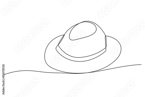Male hat one line icon. Doodle drawing isolated on white background.