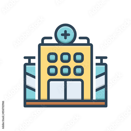 Color illustration icon for clinic