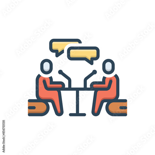 Color illustration icon for debate