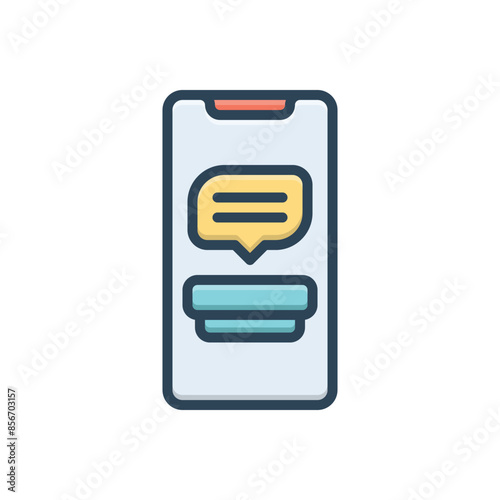 Color illustration icon for message