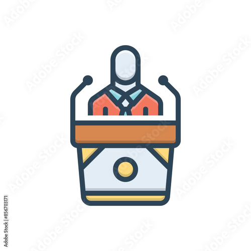 Color illustration icon for discourse