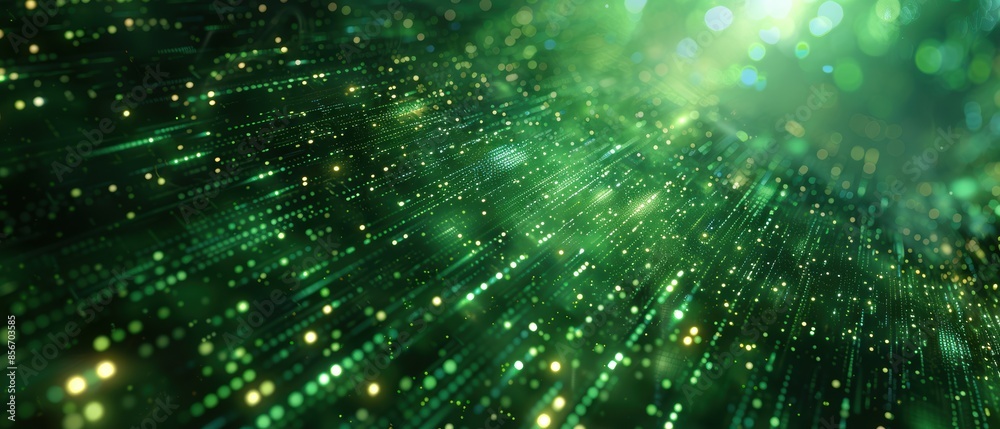 Abstract Green Light Background.