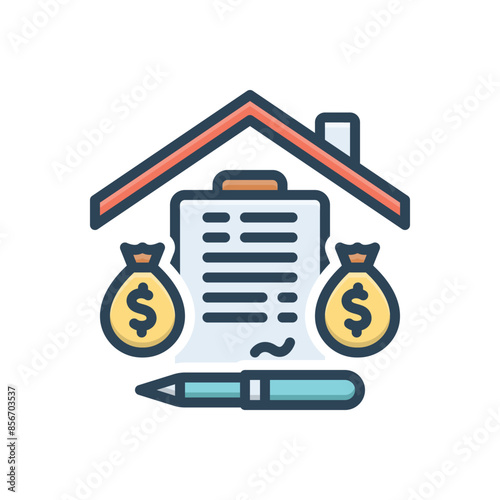 Color illustration icon for loan